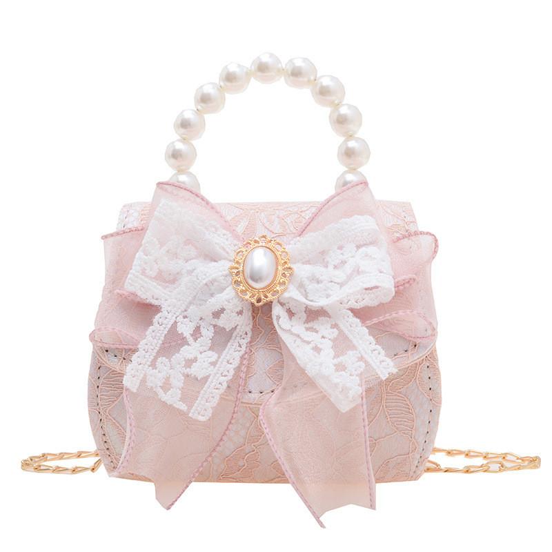 Stylish Children's Pearl Handbag With Bow Design Perfect For Mini Fashionistas And Daily Outings