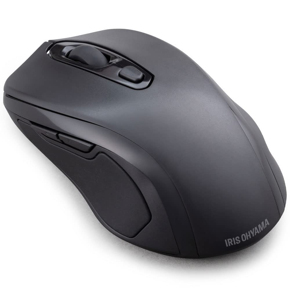 

Iris Ohyama Wireless Mouse, Black, Quiet, with Back and Forward Buttons, DPI Switchable, Symmetrical, IM-R03-B