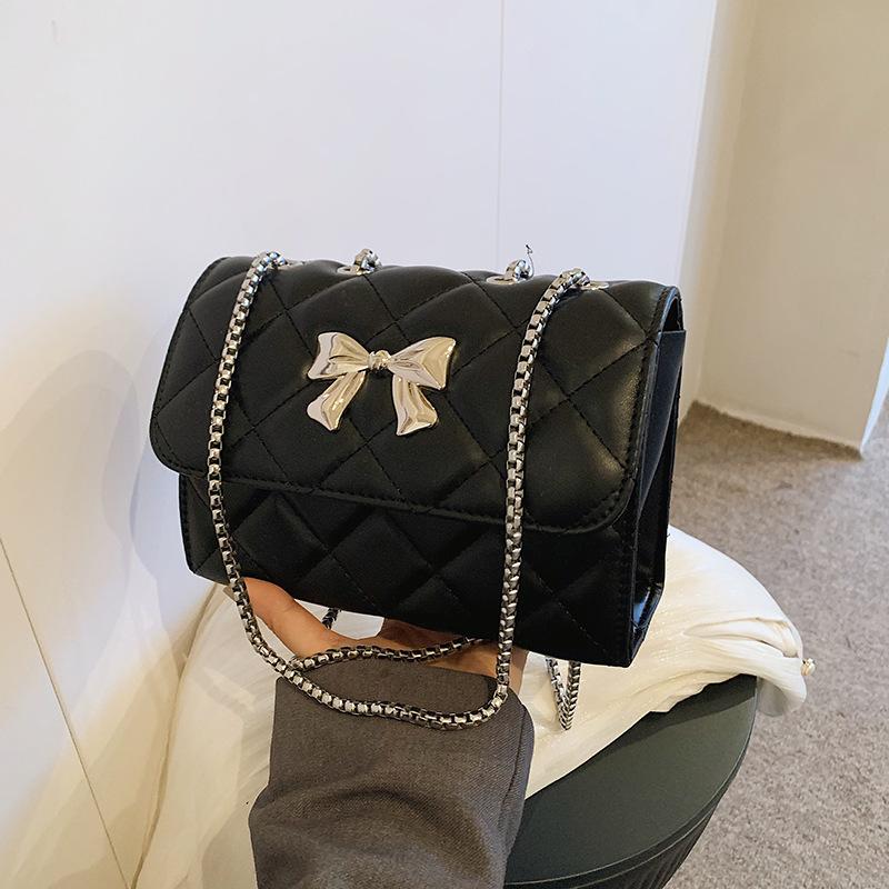 Geantă de umăr nouă la modă în stil parfum mic, în formă de diamant, cu lanț, versiune coreeană, simplă, crossbody, geantă pătrată mică pentru femei
