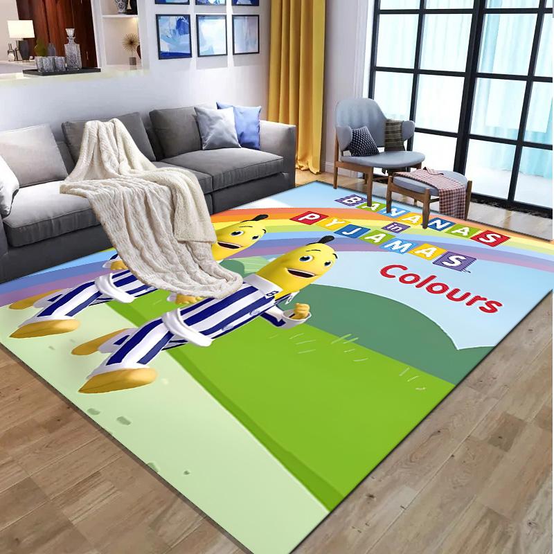 Bananas in Pyjamas Pattern Rug, Indoor/Outdoor Mat, for Picnic, Gameroom, Bedroom, Office, Living Room, Home Decor Carpet, Birthday Gift