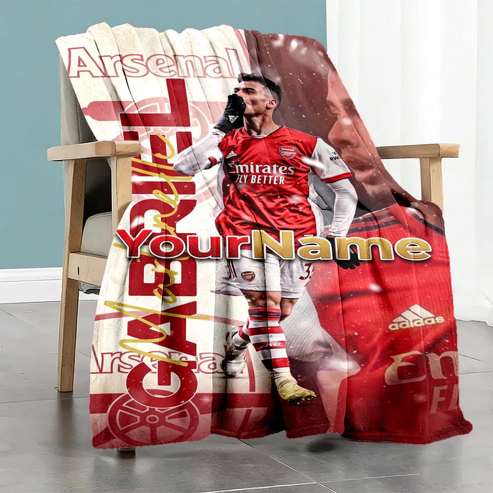 Arsenal Customize Your Name Blanket Multi-purpose Customizable Blanket Warmthful Decor Perfect for Office Chair Chair Seaside Sofa