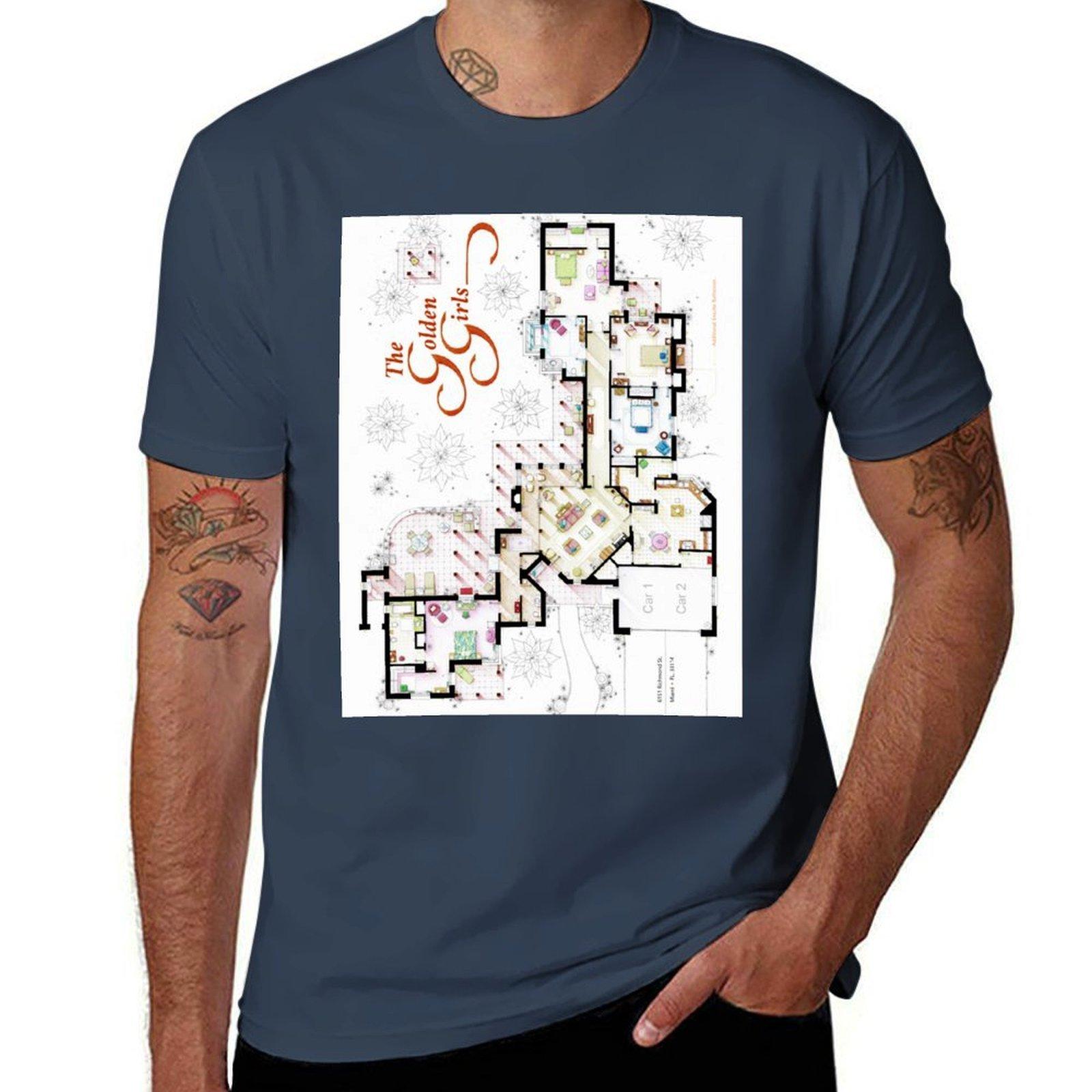 Floorplan From The Golden Girls Tshirt Basic Tee Shirt For Everyday Outfit S