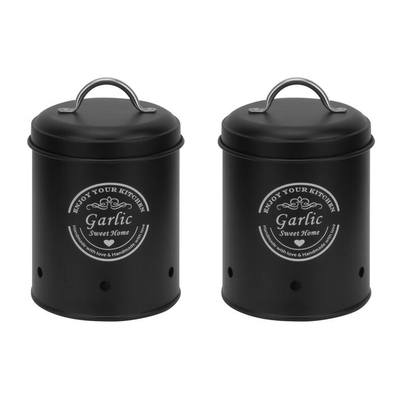 Carbon Steel Kitchen Storage Canisters for Ginger and Garlic