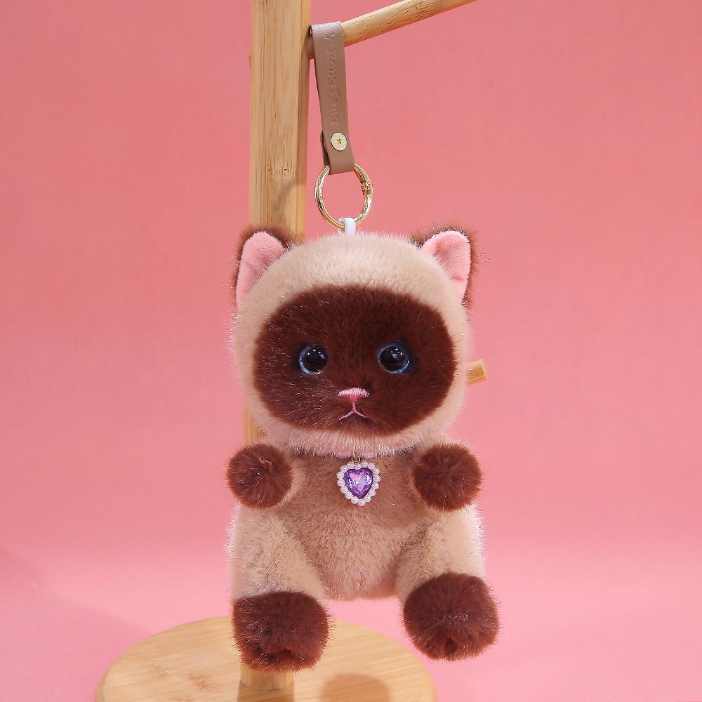 Calico Cat Plush Doll Keychain - Cute & Comforting Birthday Gift