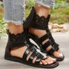 2024 New Solid Color Summer Women's Fashion Trend High-top Combination Sandals Women's European and American Thick-soled Sandals