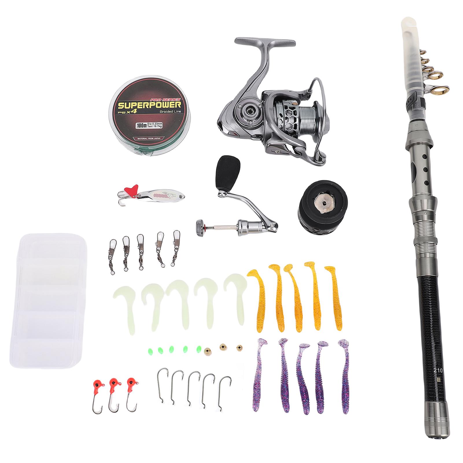 

Телескопическое удилище и катушка в комплекте Удилище с 10+1 подшипниками 5.5:1 Рыболовная катушка 2,1 м