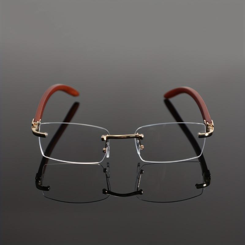 

1 пара современных очков с безободковым прямоугольным дизайном, подходящих для бизнеса, отдыха и официальных мероприятий