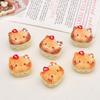 4Pcs Cartoon Diy Resin Accessories, Sandwich Cake, Cat Head, Cream Glue Hair Clip, Shoe Buckle, Keychain, Pendant Accessorie