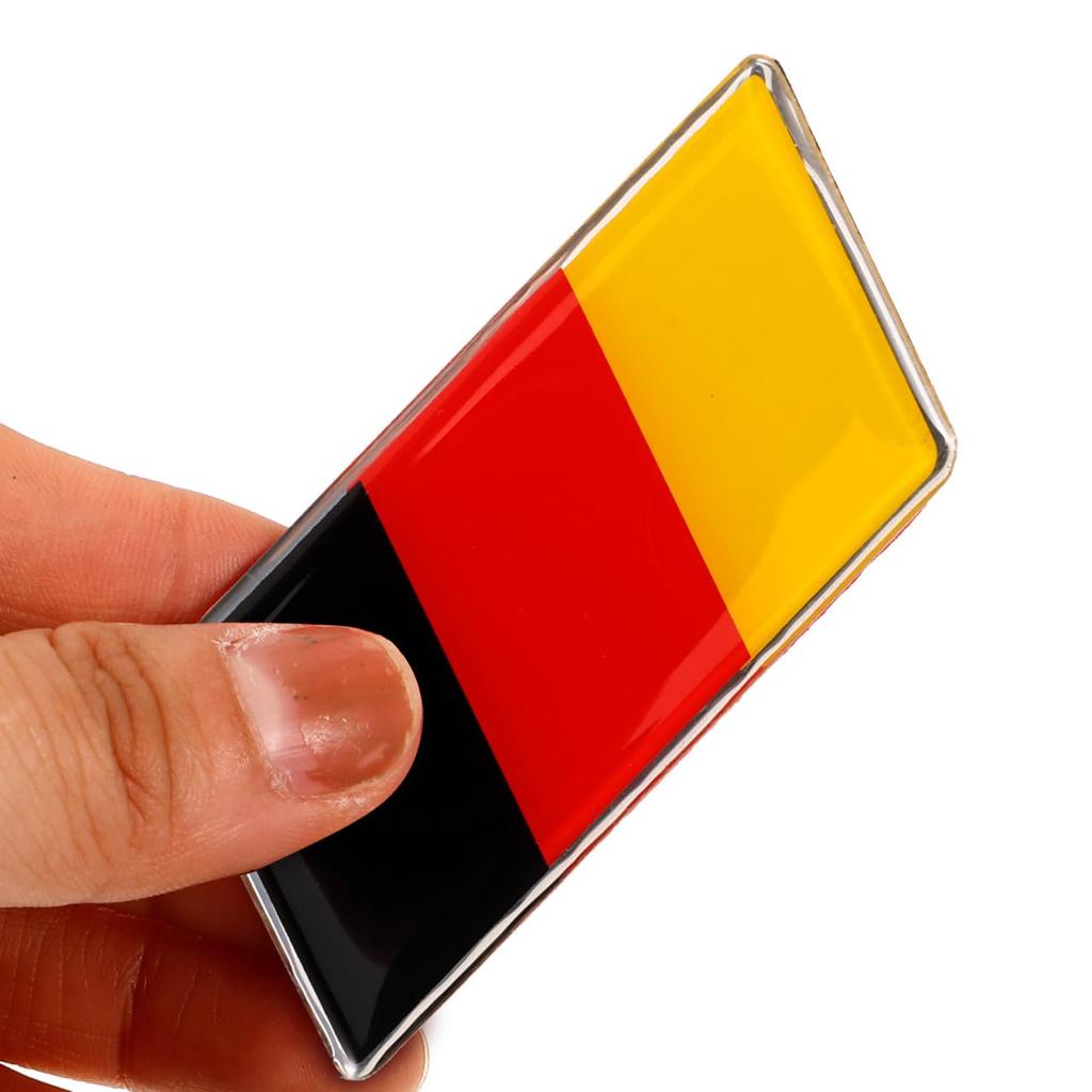 Mipcase Germany Flag Car Sticker, Metal National Flag Car Decal, Germany Flag Car Vehicle Window Sticker for Party Decoration