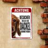 Funny Dachshund Door Sign Vintage Metal Dog Plaque  Beware Of Dachshund Durable Iron Warning Decoration For Garden Front Door