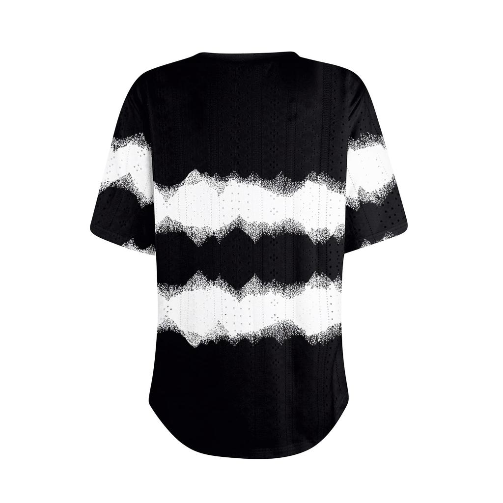 Dámská trička s výstřihem do V, s krátkým rukávem, ležérní topy, volný střih, základní trička se zakulaceným lemem