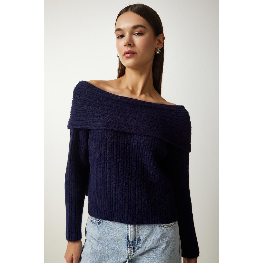 Pulover tricot cu guler Madonna roșu de damă Pf00049