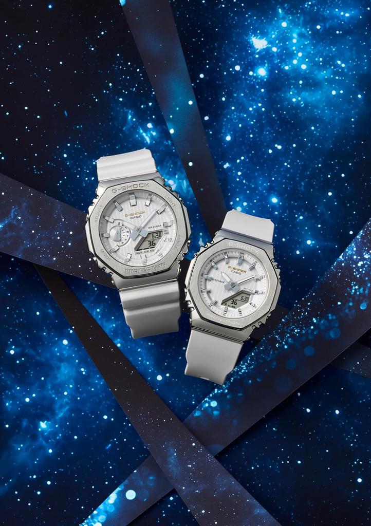 Casio PRECIOUS HEART SELECTION 2025 Metal Made with Environmentally Friendly White G-Shock Women's Watch, Covered, Materials, GM-S2110SH-7AJF,