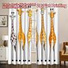 2D FLAT PRINTING 2pcs Curtains (Without Rod) Smiling Cartoon Giraffes Chic Chic Curtain Durable Polyester Curtains Room Decor