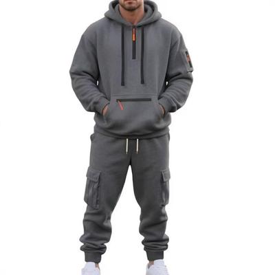 Moletom de Lã de Inverno, Roupa Esportiva Casual Masculina Solta, Calças de Moletom de Treino da Moda