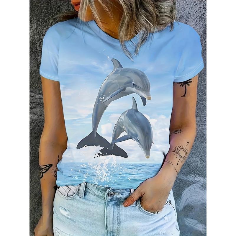 

New Summer 3D Printing T-shirt Women Loose Casual Slim Basic Round Neck Short-sleeved Tshirt Plus Size Tops Tees 6XL