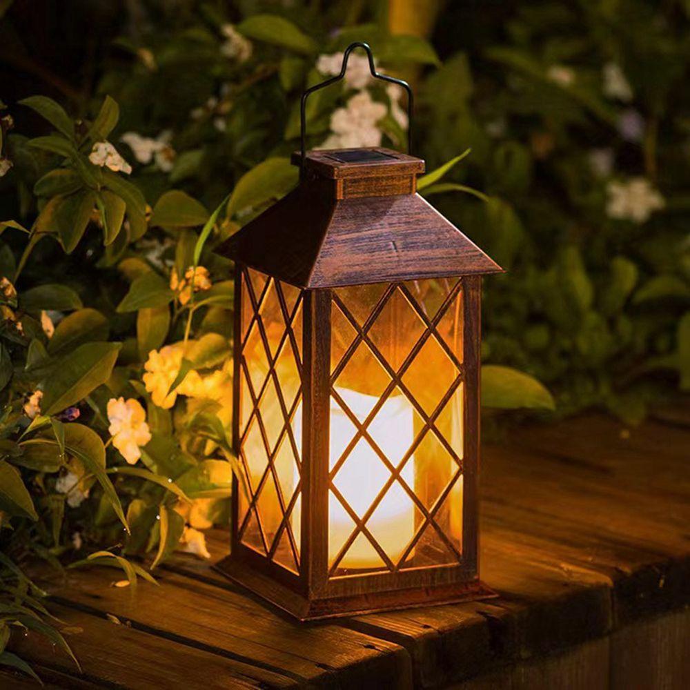 Yard Garden Decoration Flickering Hanging Flameless Fairy Lamp Solar Lanterns Mason Jar Night Light