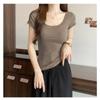 Women T-Shirt Korean Style Woman Clothes Slim Tshirt Female Skinny Short Sleeve Tops