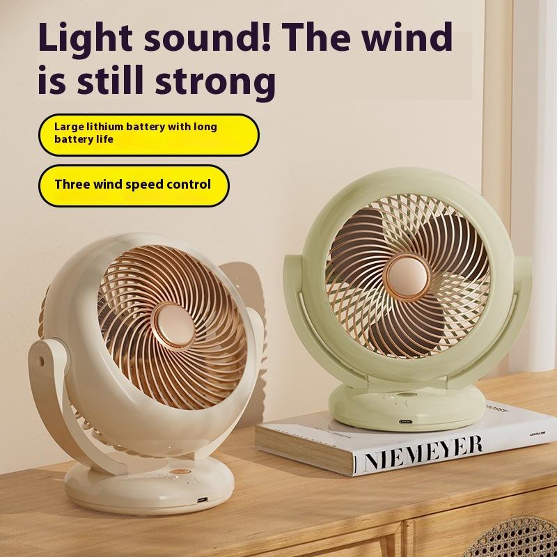 2025 New Shake Head Mini Fan Charging version with long battery life Portable small fan desktop USB desktop fan rechargeable