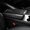 Carbon Fiber Texture Armrest Cover for Tesla Model 3/Y - Scratch Resistant Interior Protection.