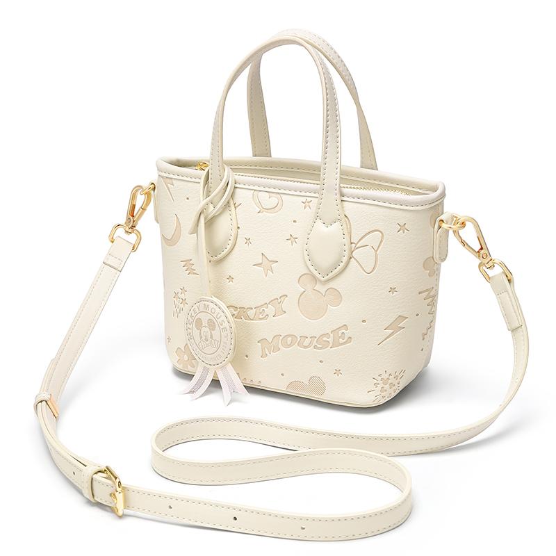 New Disney Mickey PU Crossbody Handbag Women's Pink/Ecru DHF41374-A