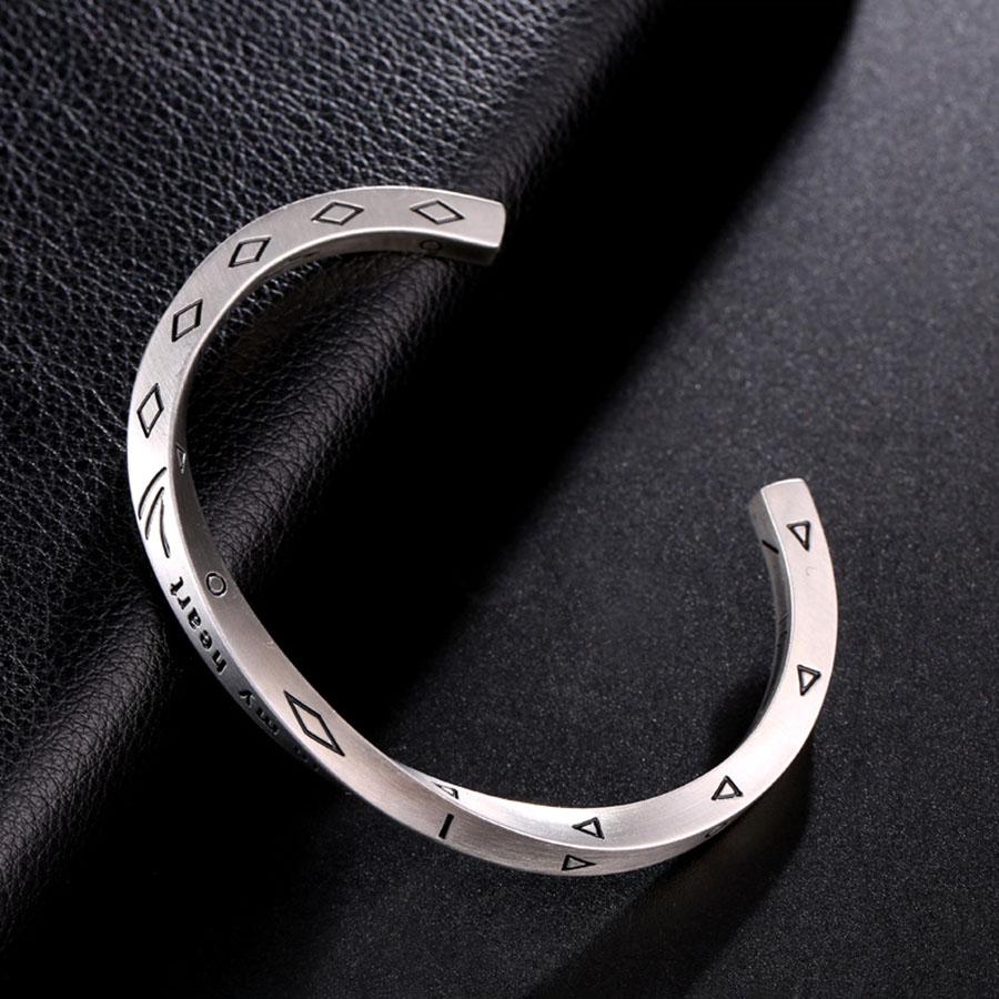 Vintage Twisted Open Bangle For Men Viking Wrap Bracelet Couple Jewelry Hiphop Rock Cool Riding Hand Accessories Gift For Lovers