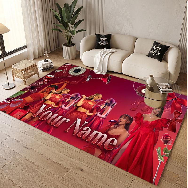 Custom Name Crystal Velvet Rug,Ayliva Comfortable Anti Slip Floor Mat For Room Decoration