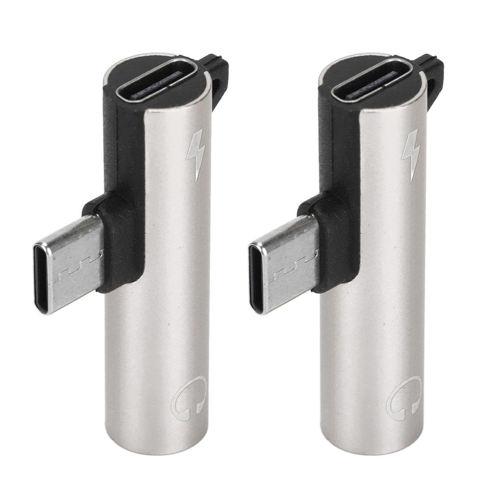 2PCS USB C to 3.5mm o Adapter 2 in 1 o Charging USB C to o Jack ABS USB C to oJack