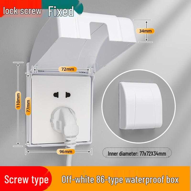 Cubierta de Enchufe Adhesiva Impermeable Tipo 86 para Baño - Caja Anti-Golpes con Protección Infantil