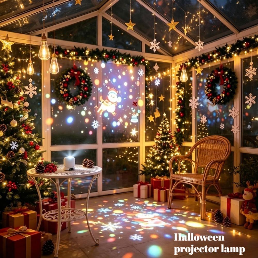 Ocean Dreamy Dynamic Projector Light Snowflakes Night Light Indoor Ambient Lamp for Bedrooms