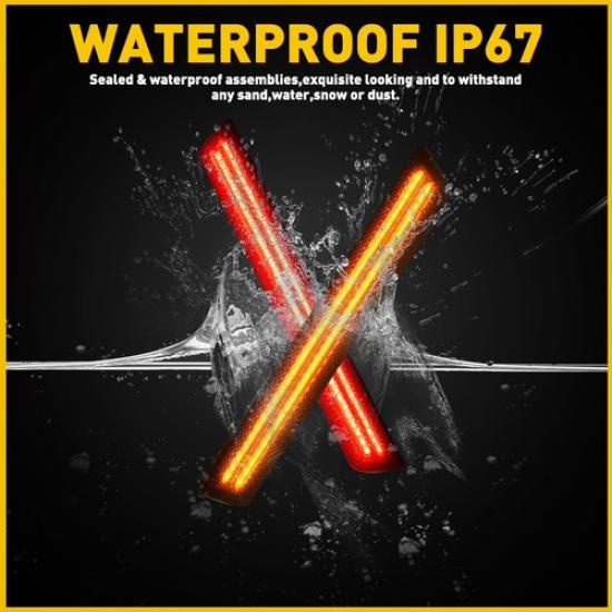 4x For 2015- Dodge Challenger Smoked Lens Side Lights Marker LED Front+Rear