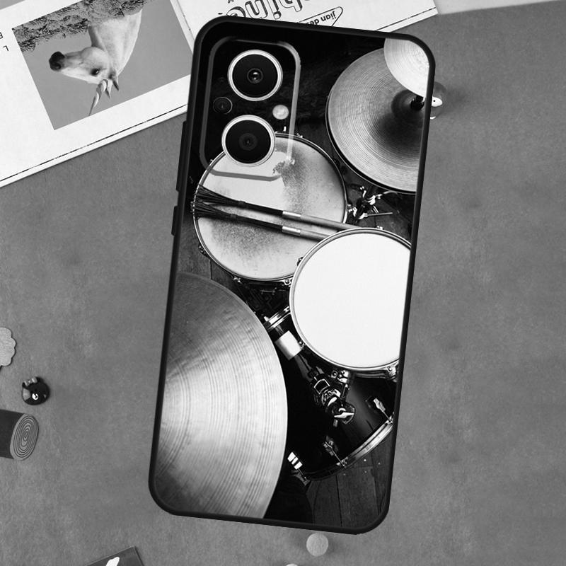 Musical Instrument Drum For OPPO Reno 11F 12F 13F 14F 10 11 12 13 14 Pro 7 8 Lite 8T OPPO Find X5 X6 X8 X9 Pro Case