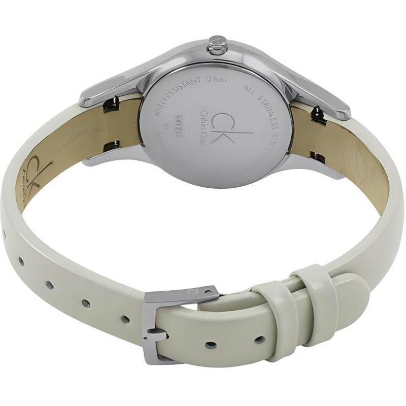 CALVIN KLEIN watch quartz movement leather strap 28mm mother-of-pearl dial women's watch 30 meters waterproof K43231LT
