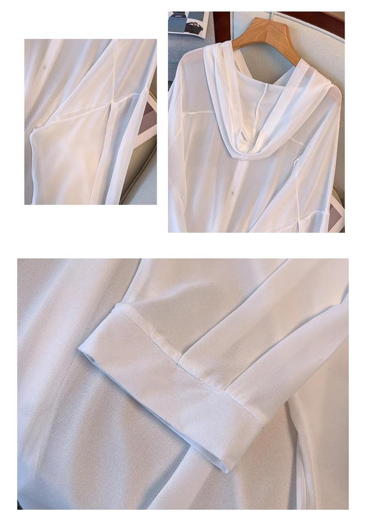 Sheer Plus Size 240 Jin Batwing Hoodie - Slimming & Versatile Summer Cover-Up