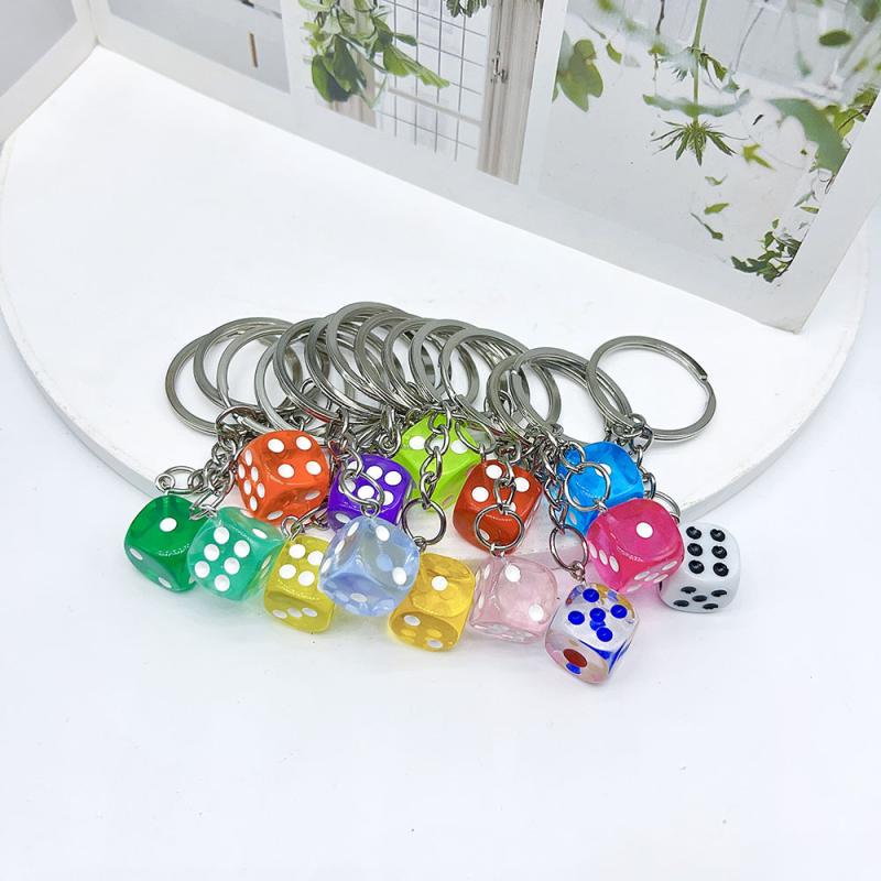 Kreativní Malý Doplněk Pro Auto Klíčenka Mini Přívěsek Závěsky na Batoh Kroužek na Klíče Originalita Akrylová Kostka Kroužek na Klíče Dárek
