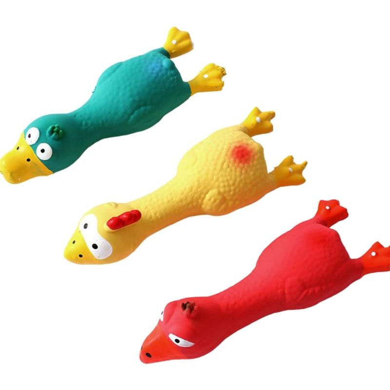 Pet Toy Teething Toy Chicken Toy with Sound Molar Pet Chew for Teething Toy Chicken Reward Molar Toy for Puppy
