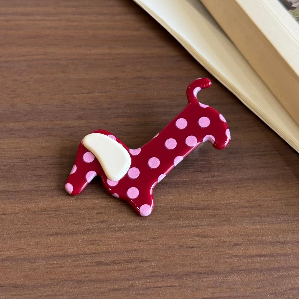 

Geometry Dachshund Hair Clip Pvc Cartoon Hairpin Creative Animals Grab Clip Travel Style 4