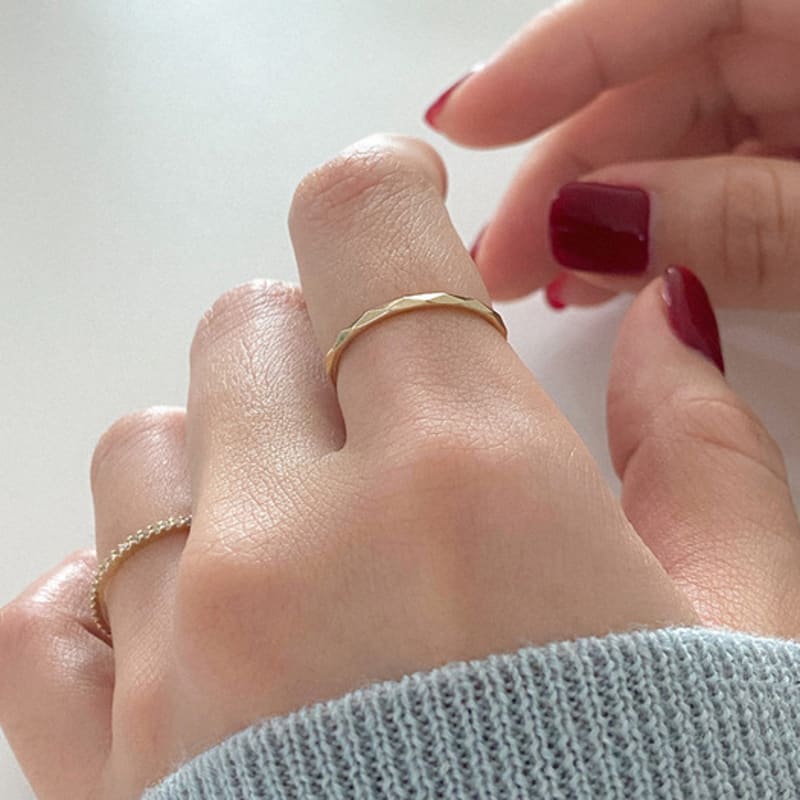 MAYBETOI 14k Blanc Full Cubic Gardling Ring