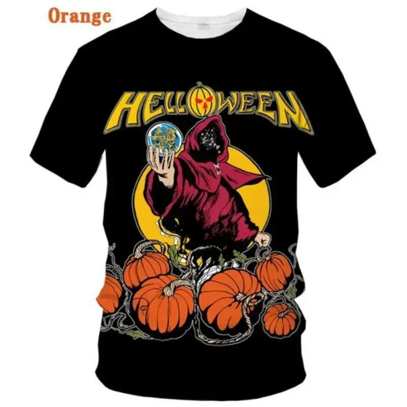 

New Popular Rock Helloween Band Print T-Shirts 3D Men Women Fashion Oversized Short Sleeve Tee Shirt Summer Kid Y2k Top Clothing S
