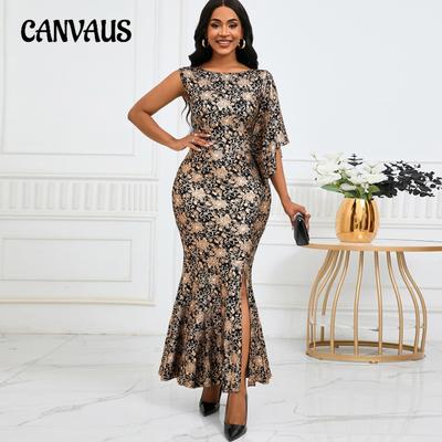 Moda verão feminina temperamento magro sexy vestido de banquete