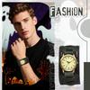 Punk and Rock Antique Watch with Genuine Leather Waterproof Analog Quartz Watch with Leather Motorcycle Fashion Watch Perfect Gift for and Day Men's