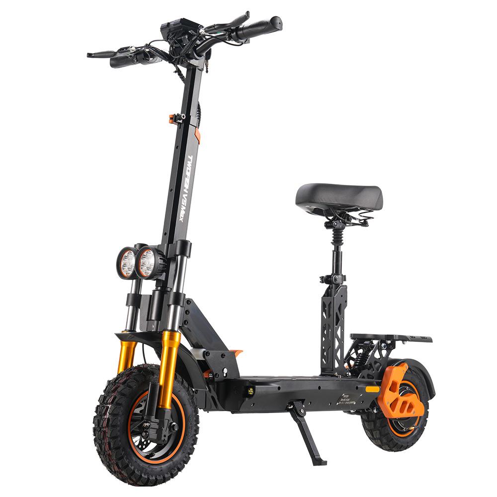 TWOFISH V5 MAX Electric Scooter with Seat, 800W Motor, 48V 18Ah Battery, Front 11 Inch & Rear 10 Inch Tires