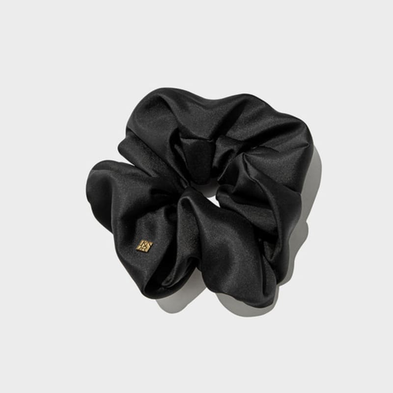 KINDERSALMON Seiden-Scrunchie Schwarz (L)
