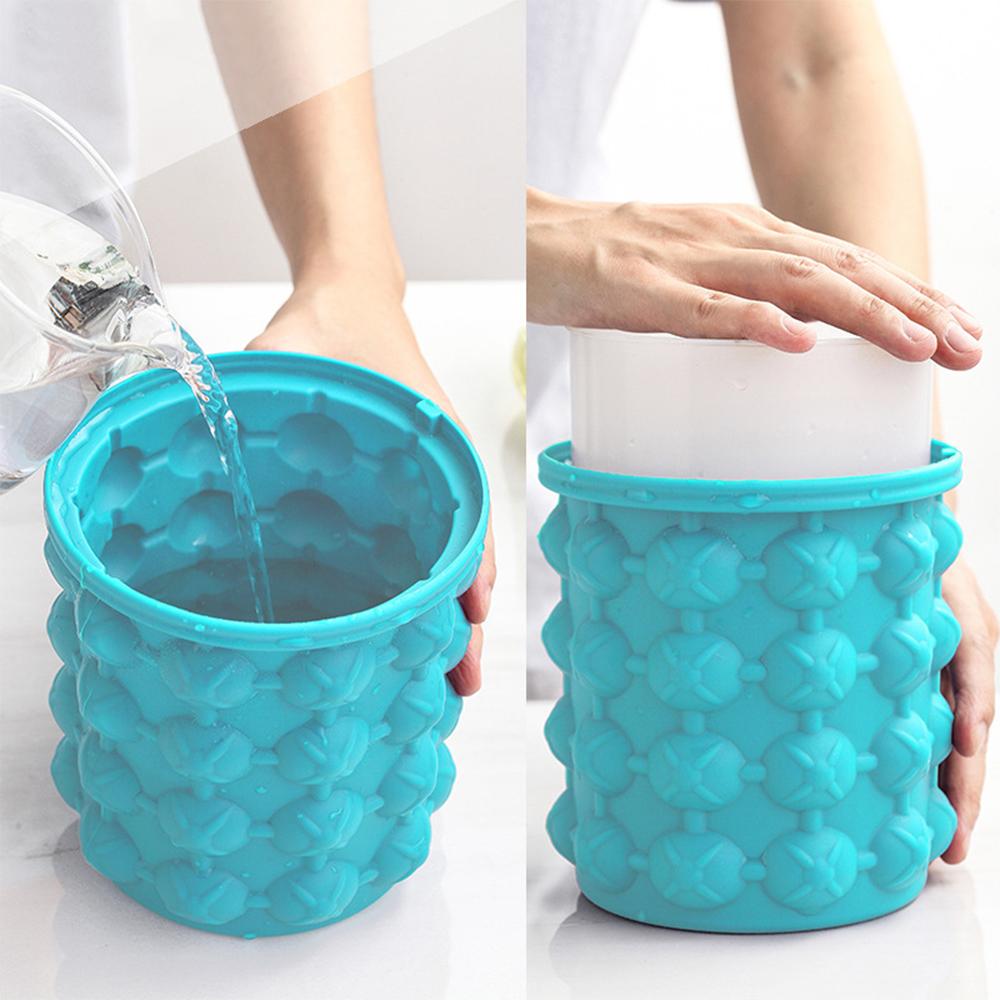 Silicone Ice Bucket Ice Cube Maker Portable Whisky Ice Bucket Wine Ice Cooler Beer Barware Tools Kitchen Accessorie
