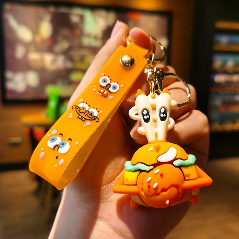 Hamburg SpongeBob Cartoon Cute Doll Car Keychain Couple's Bag Keychain Kawaii Cute Personalized Gifts Y2k Fashion Toys Anime