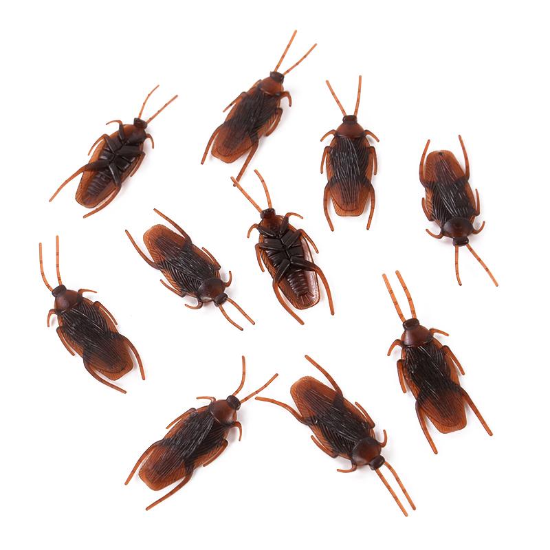 10-100Pcs Artificial Cockroach Realistic Fake Roach Insects Novelty Trick Props Kids Toy Halloween Party Decoration Plastic Bugs