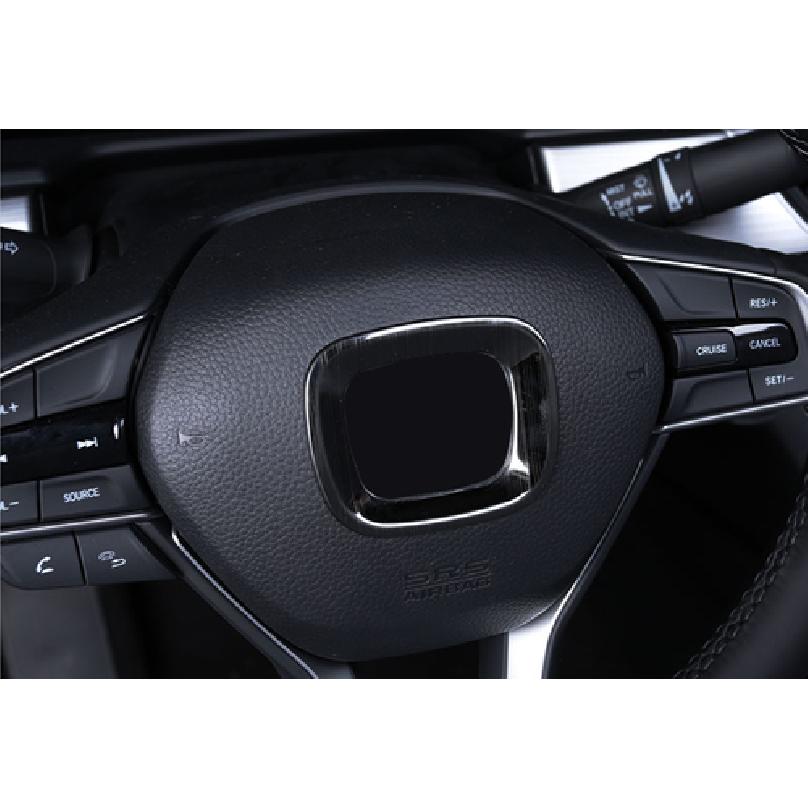 Fit For Honda Accord 10th 2018- Black Steel Steering Wheel Center Cover Trim
