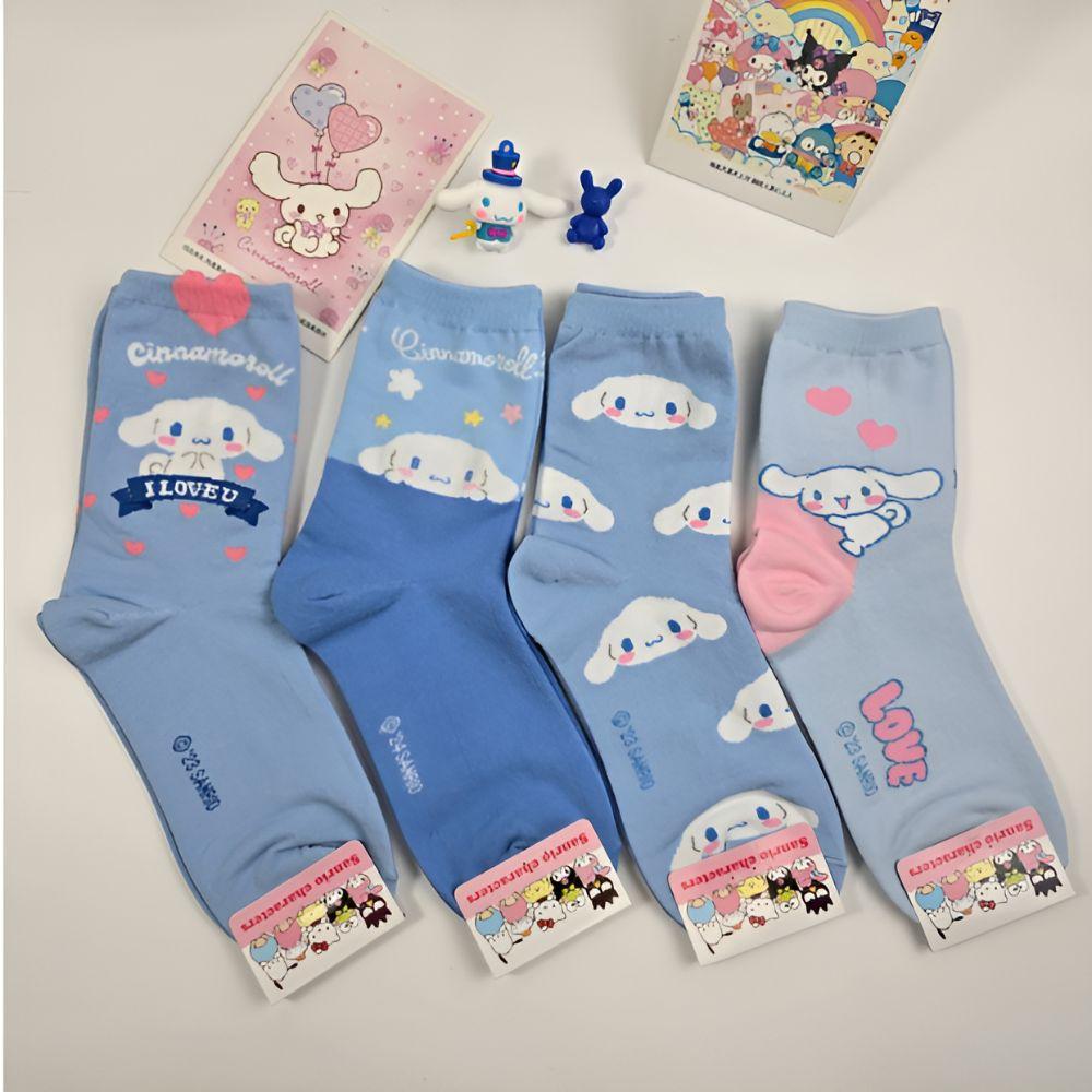 

Sanrio Character Socks Set Cute Women Student Gift Cinnamoroll 4 Pack