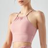 OEING Pleated Neck Halter Sports Bra