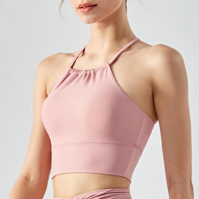 OEING Pleated Neck Halter Sports Bra